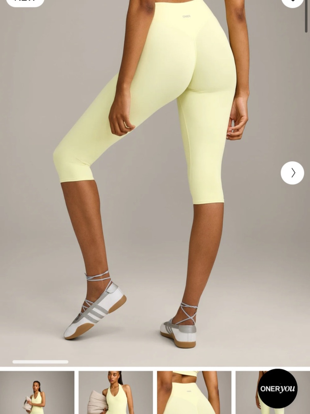 Oner Active Lemon Yellow Capri Leggings